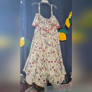 Bcbg dress, size L (14-16) white with flowers